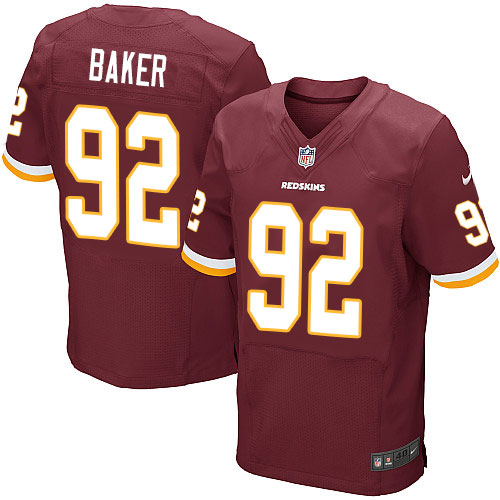 Men's Elite Chris Baker Nike Jersey Burgundy Red Home - #92 NFL Washington Redskins
